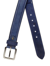 Load image into Gallery viewer, Teakwood Men Genuine Leather Blue Solid Casual Belt
