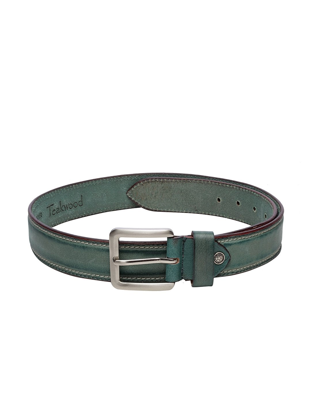 Teakwood Men Genuine Leather Green Solid Casual Belt – Teakwood Teakwood Men Genuine Leather Green Solid Casual Belt – Teakwood