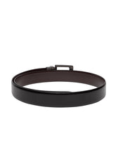 Load image into Gallery viewer, Teakwood Men Genuine Leather Black &amp; Brown Solid Reversible Belt

