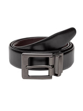 Load image into Gallery viewer, Teakwood Men Genuine Leather Black &amp; Brown Solid Reversible Belt
