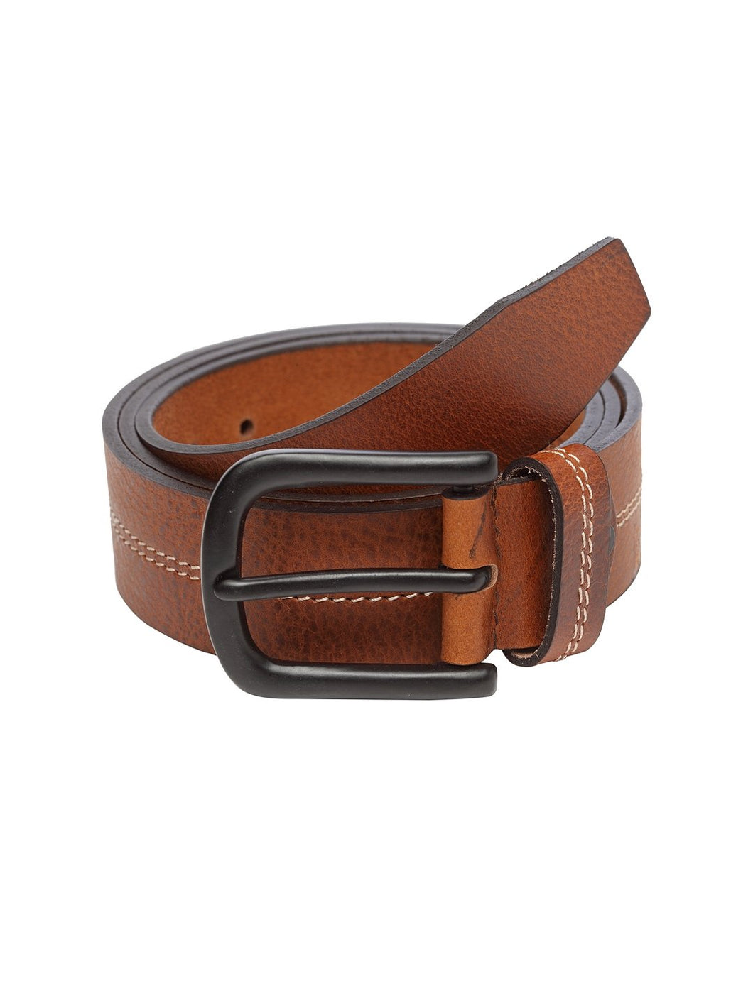 Teakwood Men Genuine Leather Tan Solid Casual Belt