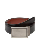 Load image into Gallery viewer, Teakwood Men Genuine Leather Black &amp; Tan Solid Reversible Belt
