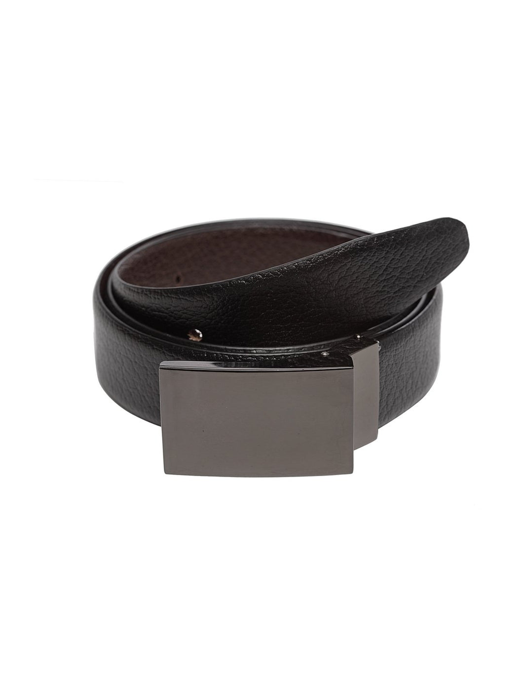 Teakwood Men Genuine Leather Black & Brown Solid Reversible Belt