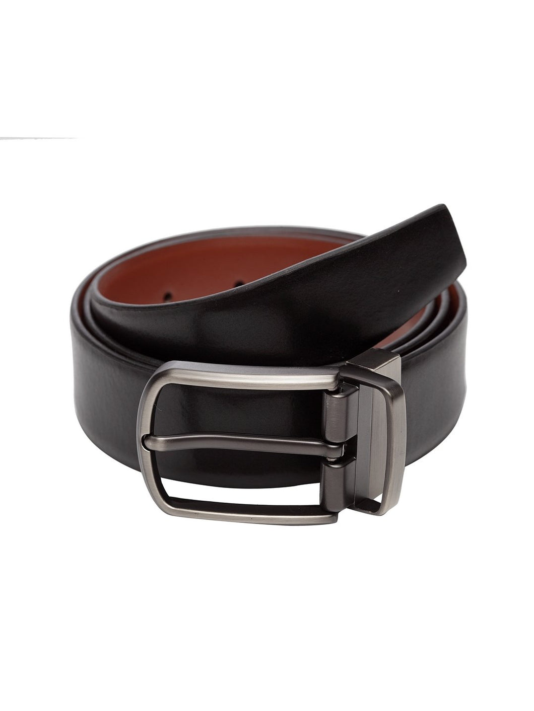 Teakwood Men Genuine Leather Black & Tan Solid Reversible Belt