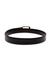 Load image into Gallery viewer, Teakwood Men Genuine Leather Black &amp; Brown Solid Reversible Belt
