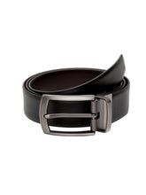Load image into Gallery viewer, Teakwood Men Genuine Leather Black &amp; Brown Solid Reversible Belt
