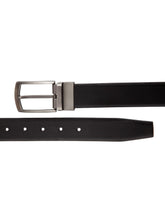 Load image into Gallery viewer, Teakwood Men Genuine Leather Black &amp; Brown Solid Reversible Belt
