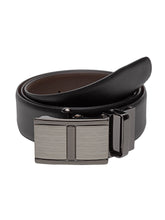 Load image into Gallery viewer, Teakwood Men Genuine Leather Black &amp; Brown Solid Reversible Belt

