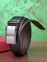Load image into Gallery viewer, Teakwood Men Genuine Leather Black &amp; Brown Solid Reversible Belt
