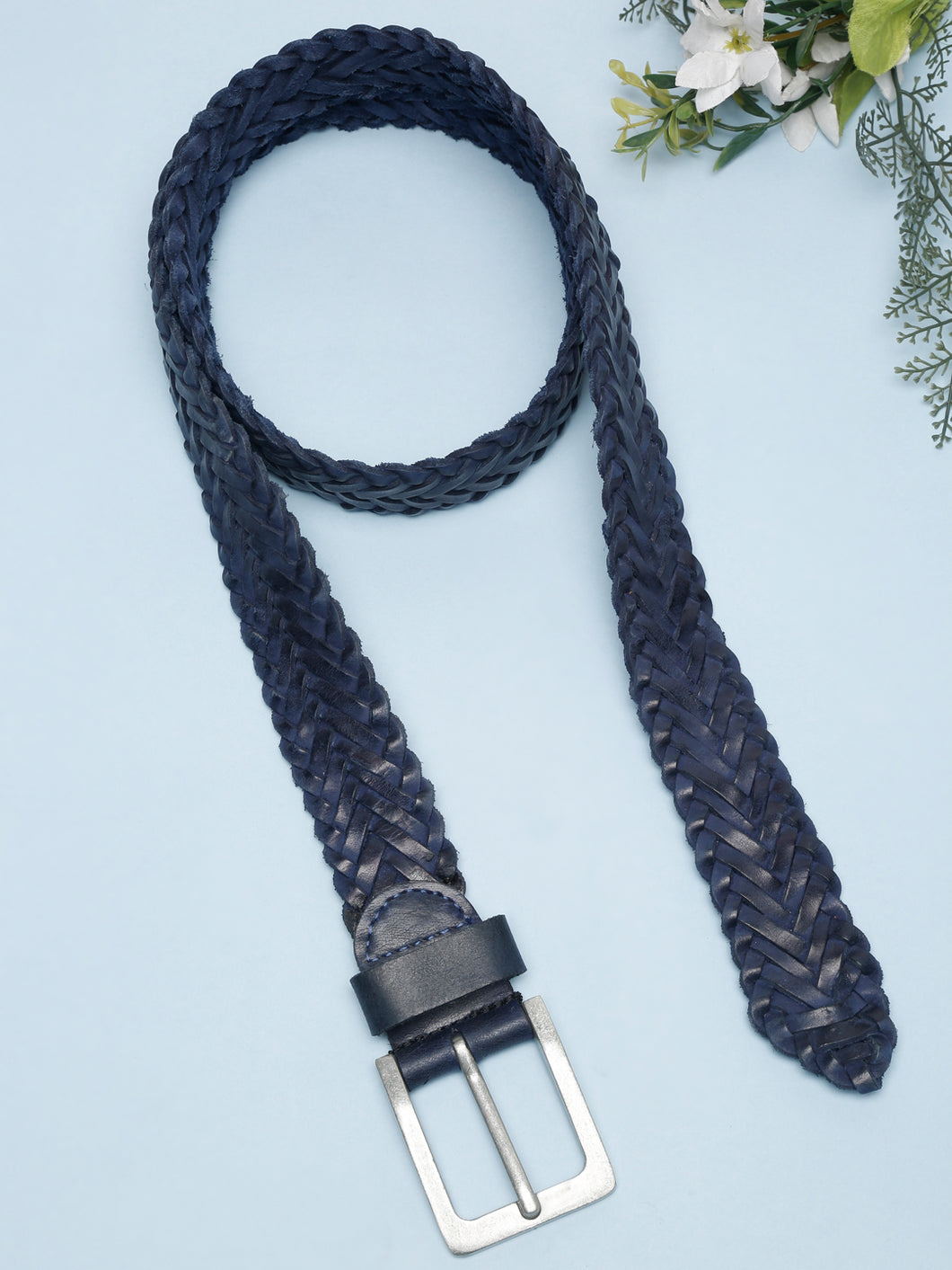 Teakwood Genuine Leather Blue Belt