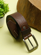 Load image into Gallery viewer, Men Brown Textured Genuine Leather Belt
