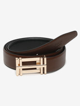 Load image into Gallery viewer, Men Brown &amp; Black Textured Genuine Leather Reversible Belt
