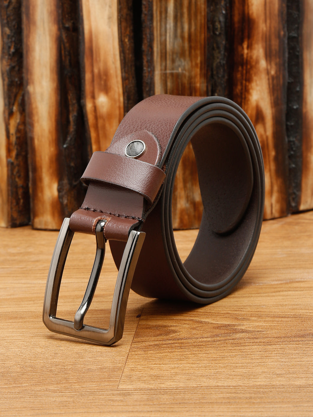 Men Brown Leather Belt