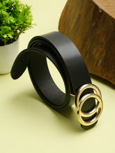 Load image into Gallery viewer, Women Black Solid Genuine Leather Belt (One Size)
