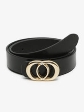 Load image into Gallery viewer, Women Black Solid Genuine Leather Belt
