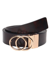 Load image into Gallery viewer, Teakwood Genuine Brown Receivable Belt Round Shape Gold Tone Buckle
