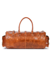 Load image into Gallery viewer, Teakwood Genuine Leather Tan Duffel bag
