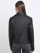 Load image into Gallery viewer, Teakwood Genuine Leathers Women`s Black Jacket
