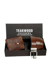 Load image into Gallery viewer, Men Black &amp; Brown Genuine Leather Accessory Gift Set
