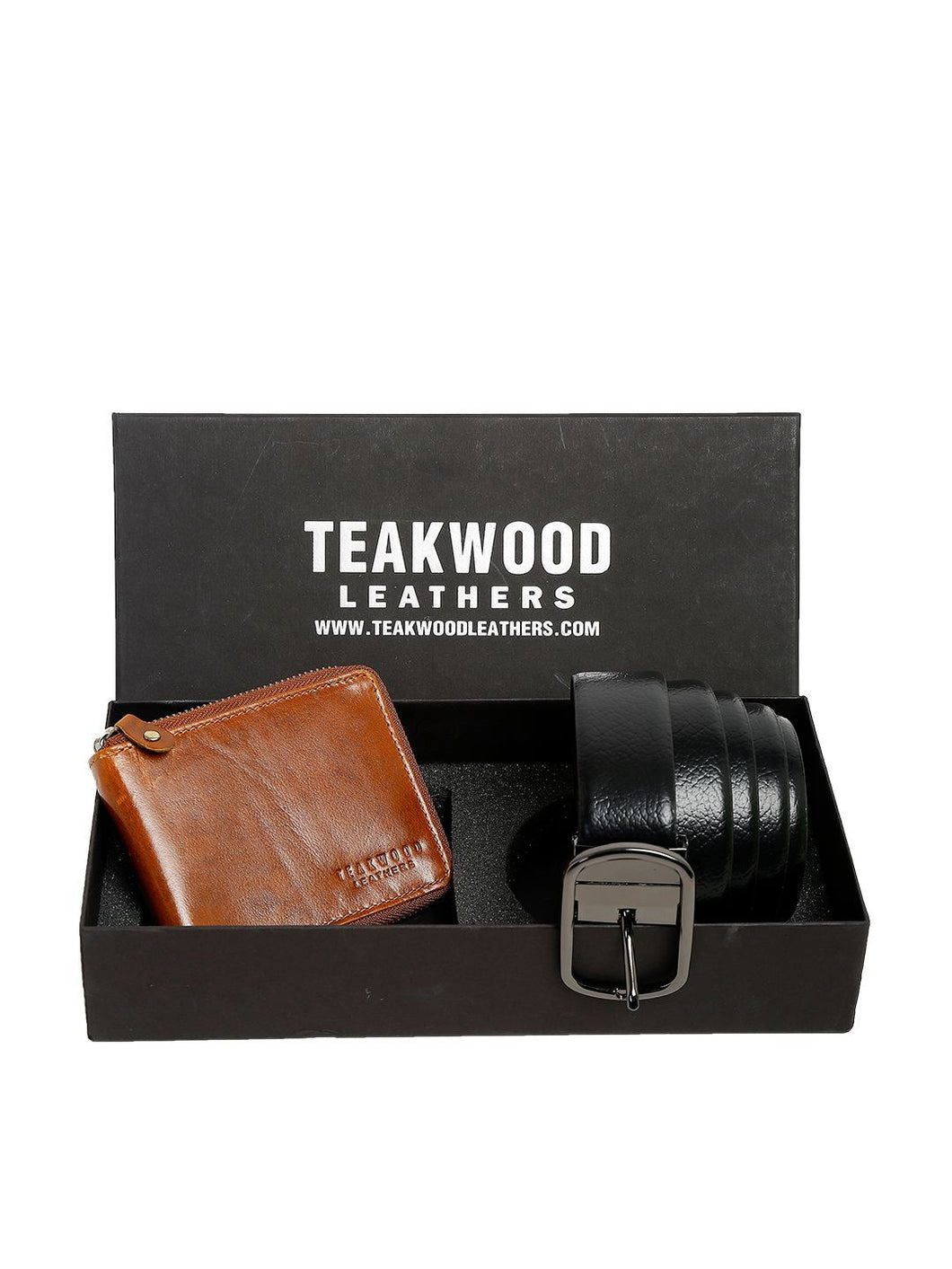 Men Black & Brown Genuine Leather Accessory Gift Set