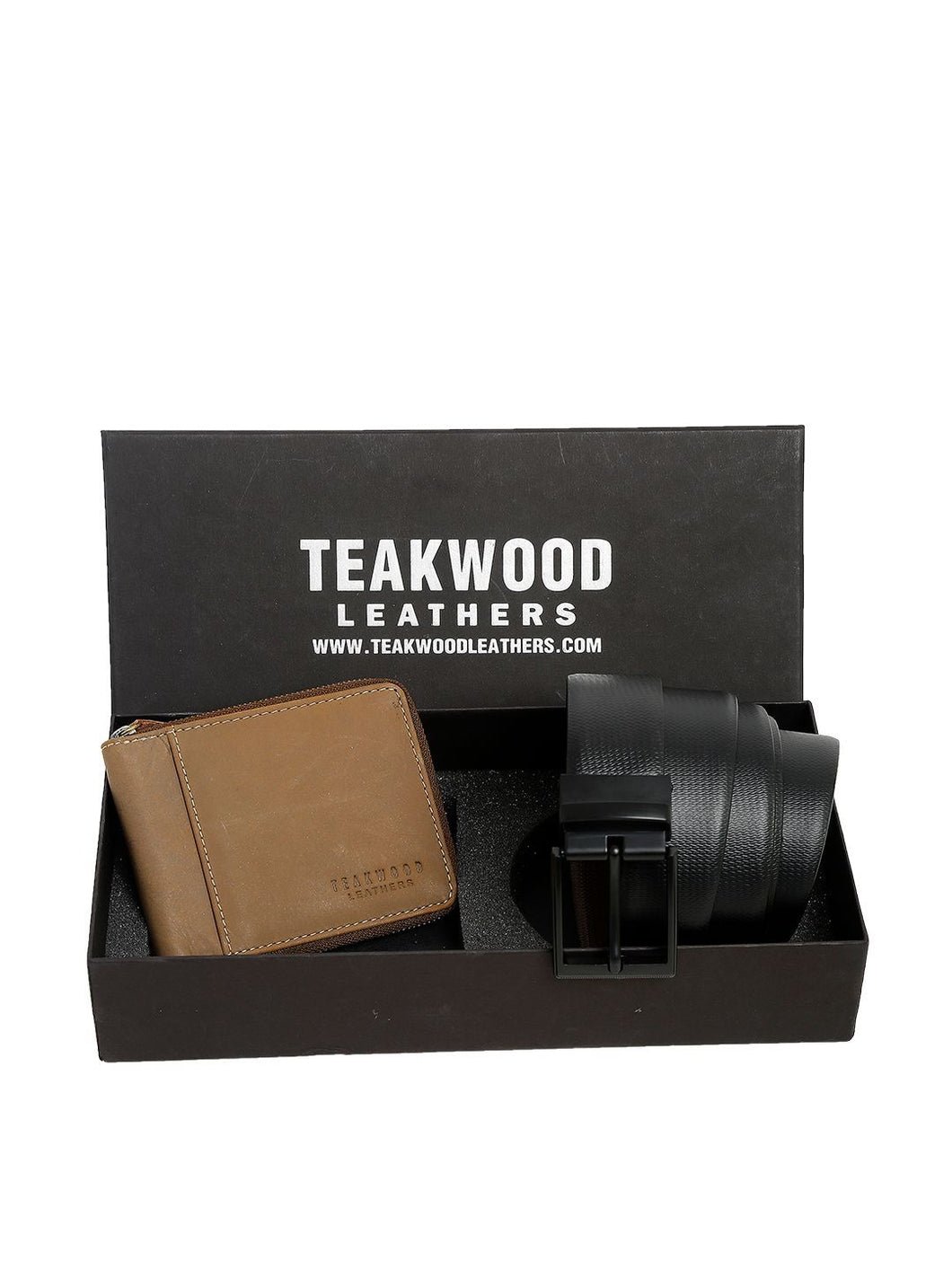 Men Black & Brown Genuine Leather Accessory Gift Set