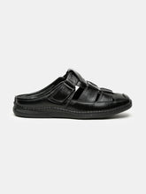 Load image into Gallery viewer, Teakwood Men&#39;s Real Leather Black Sandals
