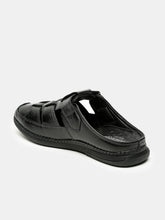 Load image into Gallery viewer, Teakwood Men&#39;s Real Leather Black Sandals
