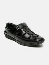 Load image into Gallery viewer, Teakwood Men&#39;s Real Leather Black Sandals
