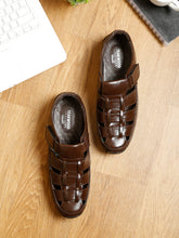 Load image into Gallery viewer, Teakwood Men&#39;s Real Leather Brown Sandals
