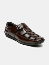 Load image into Gallery viewer, Teakwood Men&#39;s Real Leather Brown Sandals
