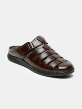 Load image into Gallery viewer, teakwood-mens-real-leather-black-sandals-1
