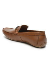 Load image into Gallery viewer, Men Tan Solid Genuine Leather Loafers
