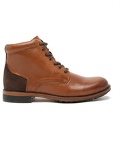 Load image into Gallery viewer, Men Tan Solid Genuine Leather Mid-Top Laceup Boots

