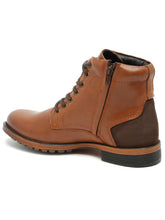 Load image into Gallery viewer, Men Tan Solid Genuine Leather Mid-Top Laceup Boots
