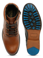 Load image into Gallery viewer, Men Tan Solid Genuine Leather Mid-Top Laceup Boots
