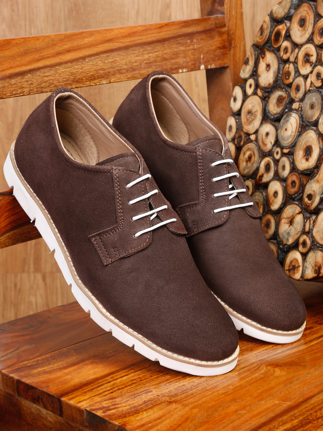 Teakwood Leather Men Solid Brown Round-Toe Casual Shoes