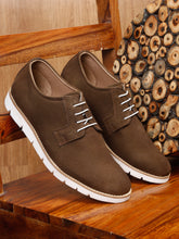 Load image into Gallery viewer, Teakwood Leather Men Solid Olive Round-Toe Casual Shoes
