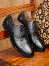 Load image into Gallery viewer, Teakwood Leather Men Solid Black Brogues
