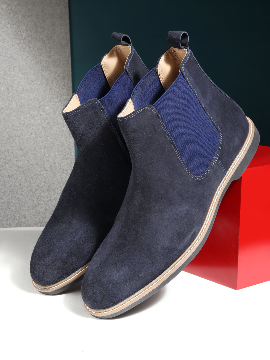 Navy suede boots men 2025