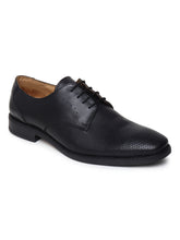 Load image into Gallery viewer, Teakwood Genuine Leather Black Derby Formal Shoes

