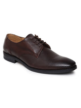 Load image into Gallery viewer, Teakwood Genuine Leather Brown Derby Formal Shoes
