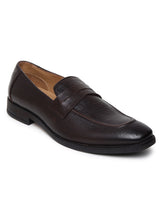 Load image into Gallery viewer, Men Texture Genuine Leather Brown Loafers
