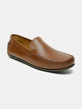 Load image into Gallery viewer, Men Tan Solid Genuine Leather Loafers
