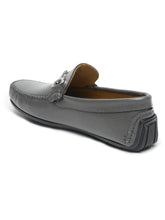 Load image into Gallery viewer, Men Grey Solid Genuine Leather Loafers
