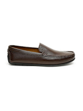 Load image into Gallery viewer, Men Brown Solid Genuine Leather Formal Loafers
