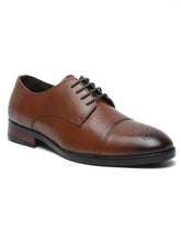 Load image into Gallery viewer, Men Brown Textured Leather Formal Derby
