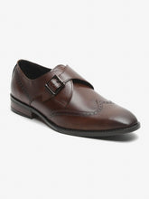 Load image into Gallery viewer, Men Brown Solid Genuine Leather Formal Monks
