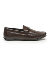 Load image into Gallery viewer, Men Brown Solid Leather Formal Loafers
