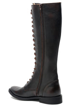 Load image into Gallery viewer, Teakwood Leather Men Textured Lace-up Brown Knee High Boots
