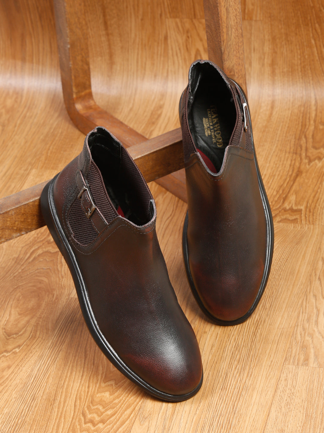 Teakwood Leather Men Solid Single Monk Chelsea Boots